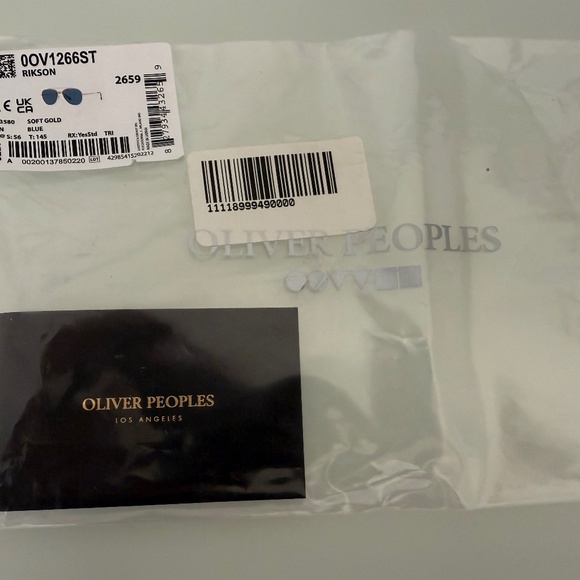Oliver Peoples Rikson Unisex Sunglasses Soft Gold Blue Lens main image 5